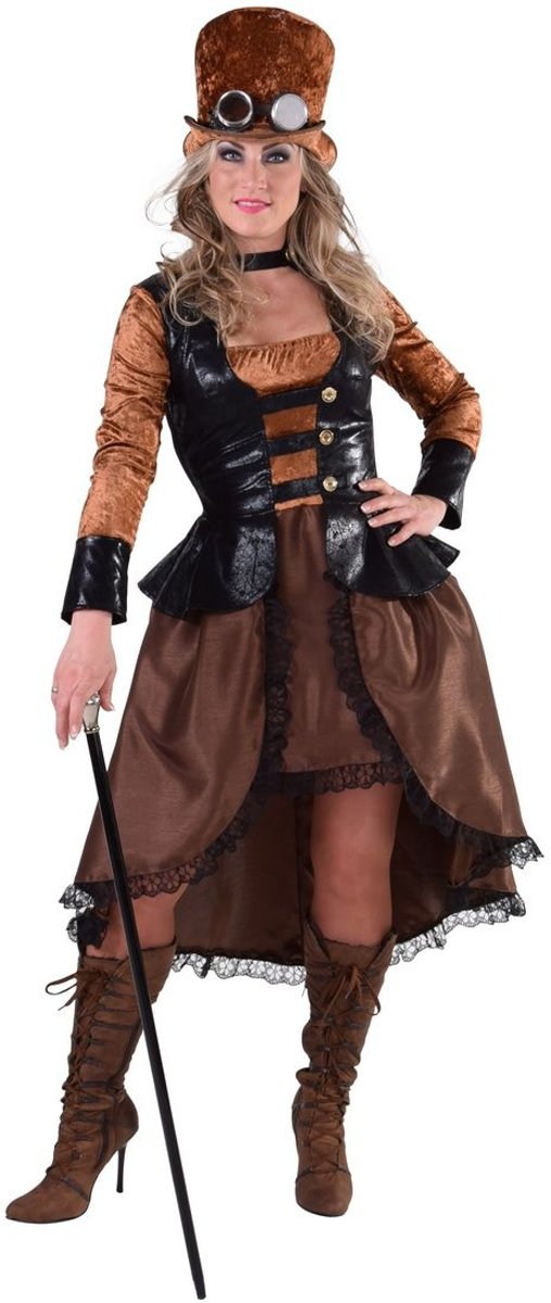 Steampunk Kostuum | Sheffield Steampunk Cyber | Vrouw | Extra Small | Carnaval kostuum | Verkleedkleding